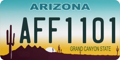AZ license plate AFF1101