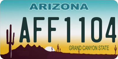 AZ license plate AFF1104