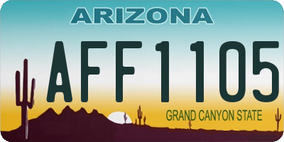 AZ license plate AFF1105