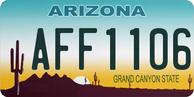 AZ license plate AFF1106