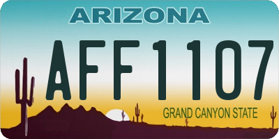 AZ license plate AFF1107