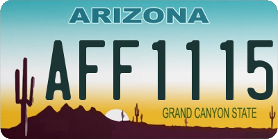 AZ license plate AFF1115