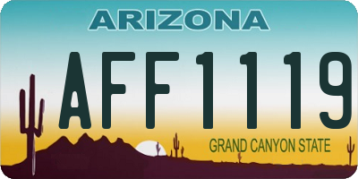 AZ license plate AFF1119