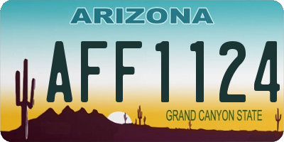 AZ license plate AFF1124