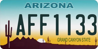 AZ license plate AFF1133
