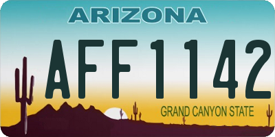AZ license plate AFF1142