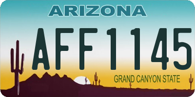 AZ license plate AFF1145