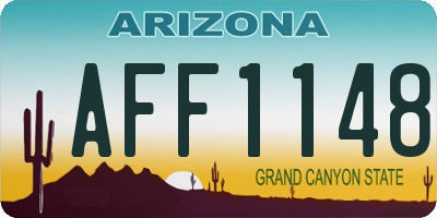 AZ license plate AFF1148
