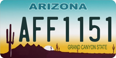 AZ license plate AFF1151