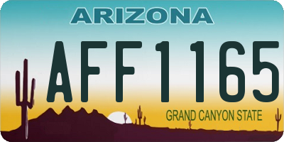 AZ license plate AFF1165