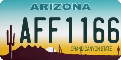 AZ license plate AFF1166