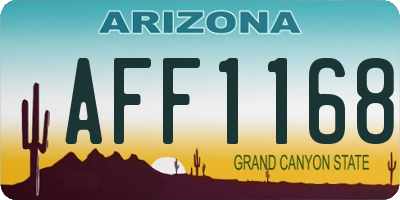 AZ license plate AFF1168
