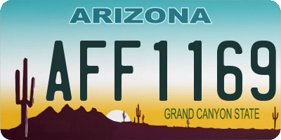AZ license plate AFF1169