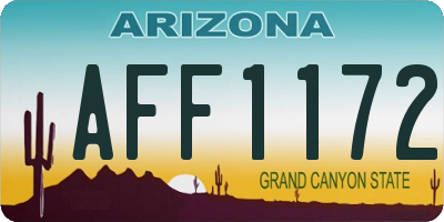 AZ license plate AFF1172