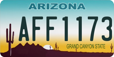 AZ license plate AFF1173
