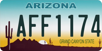 AZ license plate AFF1174
