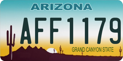 AZ license plate AFF1179
