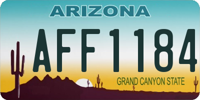 AZ license plate AFF1184