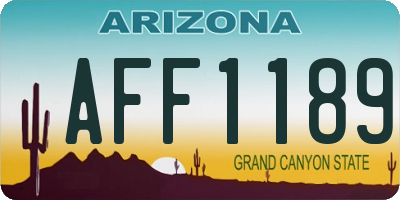 AZ license plate AFF1189