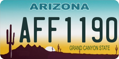 AZ license plate AFF1190
