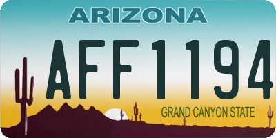 AZ license plate AFF1194
