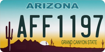 AZ license plate AFF1197