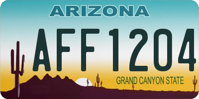 AZ license plate AFF1204