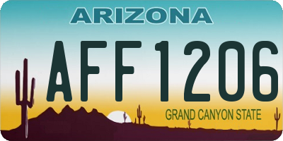 AZ license plate AFF1206
