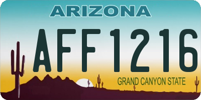 AZ license plate AFF1216