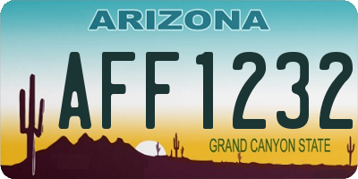 AZ license plate AFF1232