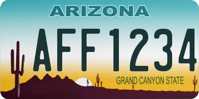 AZ license plate AFF1234