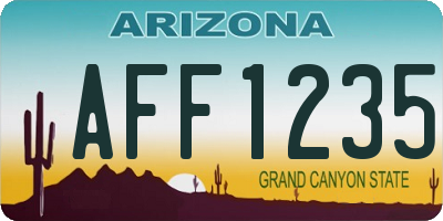AZ license plate AFF1235