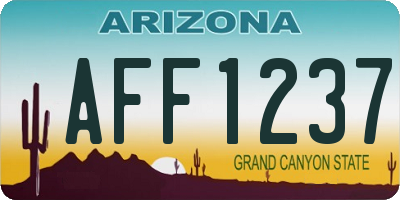 AZ license plate AFF1237