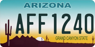 AZ license plate AFF1240