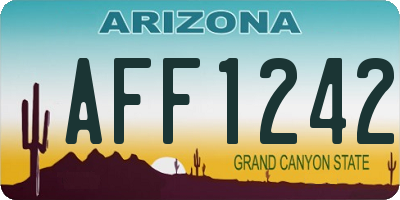 AZ license plate AFF1242