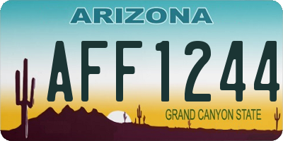 AZ license plate AFF1244