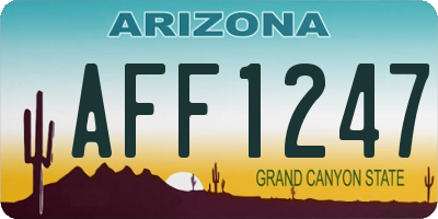 AZ license plate AFF1247