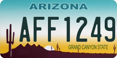 AZ license plate AFF1249