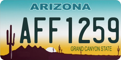 AZ license plate AFF1259