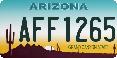 AZ license plate AFF1265