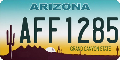 AZ license plate AFF1285