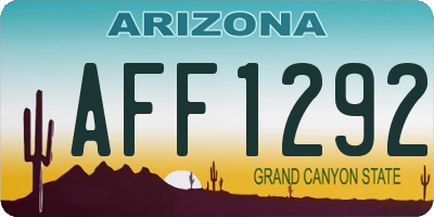 AZ license plate AFF1292