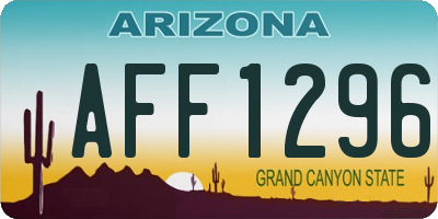 AZ license plate AFF1296