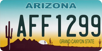 AZ license plate AFF1299