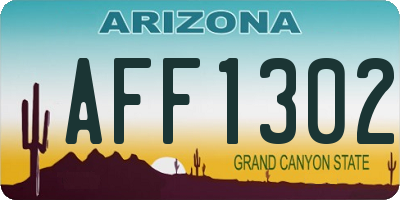 AZ license plate AFF1302