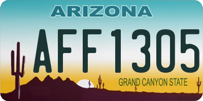 AZ license plate AFF1305