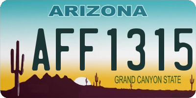 AZ license plate AFF1315