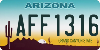 AZ license plate AFF1316