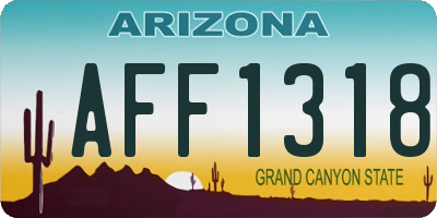 AZ license plate AFF1318