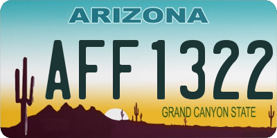 AZ license plate AFF1322